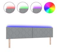 Testata LED vidaXL con design a blocchi di diamante grigio chiaro, 200 cm in tessutoTestiera letto