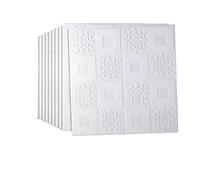 Testata Letto 3D Piastrelle Pietra Muro Adesivo Autoadesivo Schiuma Carta Da Parati Impermeabile Parete Soffitto Camera Bambini Camera Da Letto TV Sfondo Decorazione Pannello Parete(WHITE,1pcs 70X70cm