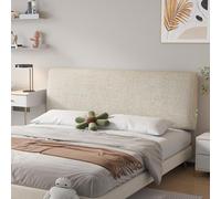 Testata Letto Cuscini, Copri Testata Letto Universale, Coprire Antipolvere in Tessuto di Lino,Coprire Antipolvere in Lavabile Copri Cover Addensare AntiGraffio Cuscino,Oatmeal,190*60*6cm(B)