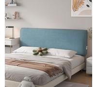Testata Letto Cuscini, Copri Testata Letto Universale, Coprire Antipolvere in Tessuto di Lino,Coprire Antipolvere in Lavabile Copri Cover Addensare AntiGraffio Cuscino,Blu lago,180*60*6cm(B)