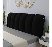 Testata Letto Cuscini Matrimoniale Copri Testiera Da Letto Velluto Imbottito Anticollisione Protezione Fodera Legno/Ferro/Pelle Copertura Testiera Letto Decorazione(Size:180x60cm,Color:Nerone)