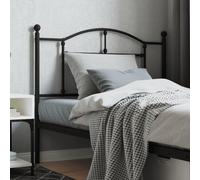 Testata nera da 107 cm in acciaio verniciato a polvere per un solido supporto per la schiena durante la lettura a letto. Le gambe in metallo garantiscono stabilità e il design classico si adatta
