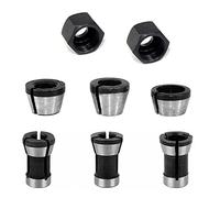 Testata per Mandrino a Pinza,6 Pezzi Adattatore per Mandrini a Pinza Adattatore Mandrino Router macchina per fresatrice elettrica, 6 mm, 6.35 mm, 8 mm + 2 Dadi Esagonali Collet Dado di Bloccaggio