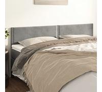 Testate 2 pezzi. - Grigio chiaro 80 x 5 x 78/88 cm, velluto con morbida imbottitura, dona alla vostra camera da letto un look lussuoso ed elegante