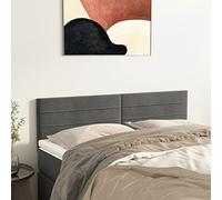 Testate 2 pezzi grigio scuro 72 x 5 x 78/88 cm - Elegante testiera in morbido velluto dona alla vostra camera da letto un look lussuoso ed elegante