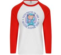 Testato Positive per Stanco Orsacchiotto Addormentato Uomo L/S Baseball T-Shirt