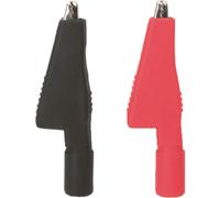 TESTBOY KROKOKLEMMENSATZ SCHWARZ / ROT KIT MORSETTI A COCCODRILLO NERO ROSSO 1