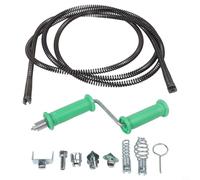 Teste a spirale per la pulizia di tubi in acciaio, 12 mm, 3 m, per X per macchina elettrica per la pulizia degli scarichi, albero flessibile con 6 tagli intercambiabili, tra cui taglierina a C e oliva