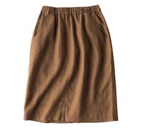 Teste dei bambini Elegante gonna a vita alta per l'uso quotidiano, perfetta per la primavera estate, ideale con maniche corte, opzioni di facile manutenzione elastiche, caffè, L