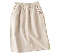 Teste dei bambini Elegante gonna a vita alta per l'uso quotidiano, perfetta per la primavera estate, ideale con maniche corte, opzioni di facile manutenzione elastiche, beige., L