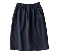 Teste dei bambini Elegante gonna a vita alta per l'uso quotidiano, perfetta per la primavera estate, ideale con maniche corte, opzioni di facile manutenzione elastiche, Blu marino, L
