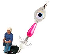 Teste di calamari da - ganci per calamari bagliori di acqua salata | Esche per gamberi UV di dura | Jig Octopus acrilico in metallo con luce di pesce a led | Gancio luminoso da 8 cm da 8 c
