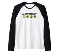 Teste di Personaggi dei Fumetti retrò di Flash Gordon Maglia con Maniche Raglan