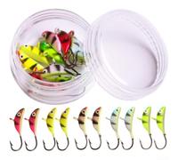 Teste in metallo da 1,2 g per forma a mezzaluna per teste di jig in metallo | Profilo curvo unico, migliora l'azione dell'esca, ideale per la pesca sul ghiaccio, 1,2 g, ultraleggero, colori vivaci