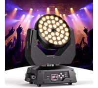 Teste mobili LED 36 x 10W RGBW Disco Light 4 in 1 Zoom Beam Wash Effetto dmx512 Illuminazione palcoscenico per Natale, feste, club, concerti, matrimoni, eventi discoteca
