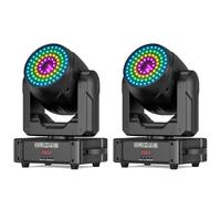 Teste Mobili Luci Palcoscenico RGB 150W, Proiettore di animazione 3D Bluetooth APP DMX512 Luce da Discoteca Moving Head 28CH Controllo Vocale per Bar DJ Club Matrimonio Feste 2PCS