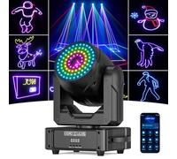 Teste Mobili Luci Palcoscenico RGB 150W, Proiettore di animazione 3D Bluetooth APP DMX512 Luce da Discoteca Moving Head 28CH Controllo Vocale per Bar DJ Club Matrimonio Feste
