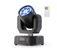 Teste Mobili Mini Moving Head Beam Luci da Palcoscenico,30W 6 in 1 Luci Discoteca RGB LED con Telecomando,DMX512 Effetto Strobo Rotazione Luce da Festa per DJ Disco Party Club Bar Natale,1PCS