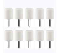 Teste per mola abrasiva per pietra, 10 pezzi cilindrici in corindone bianco con gambo da 6 mm, accessori per utensili rotanti per smerigliatura, lucidatura, sbavatura (6 x 25 mm)