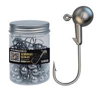 Teste piombate rotonde, ganci per testa piombata da pesca | Testa jig a rotonda con ardiglione - Attrezzatura da pesca rinforzata, teste jig da 50 pezzi per pescatori di trota e spigola