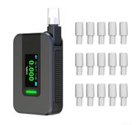 Tester Alcol Digitale con 15 Boccagli e Colorato Tester Alcol | Memoria 1500 risultati, per traccia consumo nel per tempo, analisi abitudini, ideale per monitoraggio continuo
