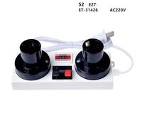 TESTER BANCO APPLIQUE 2 LAMPADE E27 LED DISPLAY MISURAZIONE POTENZA LAMPADINE