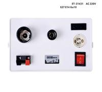 TESTER BANCO APPLIQUE LAMPADE ATTACCO E27 E14 GU10 LED LAMPADE LAMPADINE