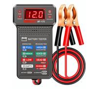 Tester batteria compatto per auto con luce LED | Lettura digitale, protezione dalla connessione inversa, diagnostica rapida e misurazione accurata delle tensioni