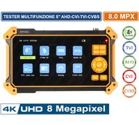 TESTER CCTV ALL IN ONE AHD TVI CVI CVBS 8MP ULTRA HD 4K TELECAMER PTZ LCD 5"