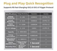 Tester Corrente Tensione U18 con USB A C per QC2 0 3 0 Ricarica per rapid