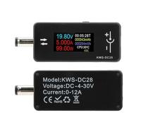 Tester DC 5,5x2,5mm 4-30V 0-12A TFT LCD a colori Voltmetro digitale Misuratore di tensione Amperometro Tensione Corrente USB Tester di misurazione(No logo)