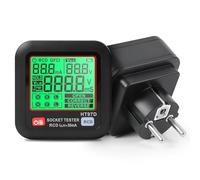 Tester de Prese con test RCD e display LCD, Tester per Circuiti Elettrici con indicatore di spie di controllo, 6 tipi di diagnosi di errore, Indicatore di Tensione e Frequenza, 30-260V/45-65Hz