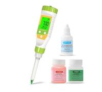 Tester del PH del terreno, Misuratore di pH for alimenti 0,00~14,00, professionale, intellinte, digitale, for misurare l'acidità di pasta, formaggio, carne, pane, acqua for inscatolamento(Gold)