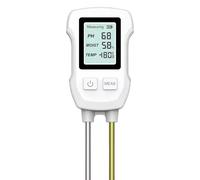 Tester del suolo LCD digitale 3 in 1 PH/Umidità/Temperatura Misuratore ad alta precisione con retroilluminazione for piante da appartamento Giardino Prato Fattoria(White)