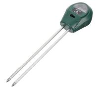 Tester del Terreno 3 in 1 Quadrante Digitale, Verde | Plastica, Misura Temperatura e Valori 1-10 e 0-2000, per Piante in Vaso e Giardini D’inverno