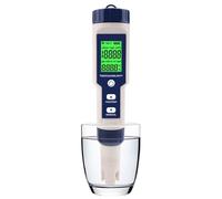 Tester del terreno, Misuratore di temperatura della salinità TDS EC PH 5 in 1 Tester digitale for il monitoraggio della qualità dell'acqua for acquari di piscine termali(EZ-9909A)