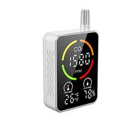 Tester della qualità dell'aria, Rivelatore di anidride carbonica a infrarossi del rilevatore di gas for rilevare la temperatura e l'umidità CO2 Qualità dell'aria di concentrazione (Color : White, Si