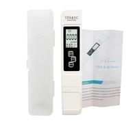 Tester dell'acqua 3 in 1 TDS Misuratore EC Temperatura LCD digitale Penna for test dell'acqua Filtro di purezza con 4 diverse modalità Tester dell'acqua(White Box)