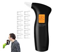 Tester di alcol professionale, Tester portatile per alito alcolico,Etilometro per elemento portatile igienico | Display LCD digitale HD per valutare il fitness per guida