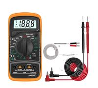 Tester di capacità LCR, AN8205C Multimetro digitale Auto Range Retroilluminazione Amperometro AC/DC Volt Ohm Tester Misuratore portatile Multimetro con termocoppia(AN8205C Orange)