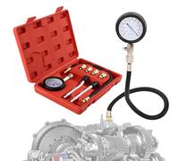 Tester di Compressione, yisight Manometri, Dispositivo Motore a benzina 0-20 kg/cm²o 0-300 PSI, Tester per Manometro Olio con 4 Adattatori M10 M12 M14 M18 (rosso)