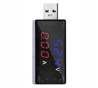 Tester di corrente e tensione USB KWS-11VA Voltmetro amperometro digitale DC 4-30V 0-6.5A Display LED per caricabatterie e power bank, nero
