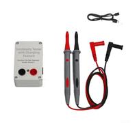 Tester di passaggio cavo da 9 V con cicalino e allarme ottico-acustico, tester di continuità per cavi, fili e alloggiamento in ABS, bianco, con punte di prova (penna a clip tester)