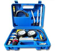 Tester di perdite cilindrici per auto, per motori a benzina, tester di compressione, doppio manometro, per test di pressione e perdita di tasso di prova con asta di prolunga, 0-100 PSI | 0-7 bar