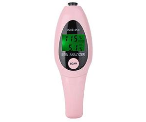 Tester di precisione per la pelle con sensore LCD digitale a 2 colori, analizzatore di idratazione, acqua e sebo del viso. (Rosa)