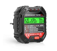 Tester di Presa Elettrica Automatica con Schermo LCD, Euakee 6 Tipi di Diagnosi di Errore, Indicatore di Tensione e Alimentazione, Test FI, Rilevatore di Tensione HT107D