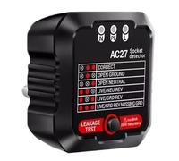 Tester Di Presa Test Di Tensione Rilevatore Di Presa Terra Zero Linea Polarità Fase Strumento Di Controllo Controllo Circuito Leggero E Portatile(Black)