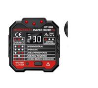 Tester di prese digitali Pro Tensione 30mA Test RCD Rilevatore intelligente EU US Terra Zero Linea Polarità Fase Controllo(HT107E UK Plug)