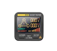 Tester di prese LCD, tester di tensione integrato, tester di prese RCD, analizzatore di circuito, tester di perdite a parete, tester di errori per linee elettriche, 8