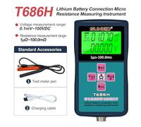 Tester di Resistenza, Tester Di Resistenza Interna Ad Alta Precisione For Pacchi Batteria Al Litio For Autoveicoli T686H New Energy(Tester Meter Pen)